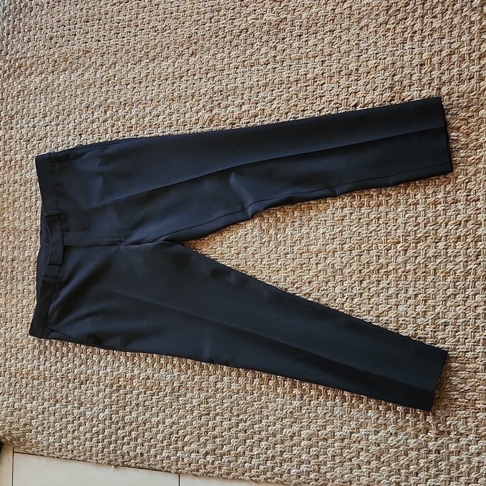 - J. Lindeberg Black Straight Leg Cotton Winter Dress Pants. Sz 36